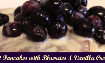Coconut Pancakes with Blueberries & Vanilla Cream {S}